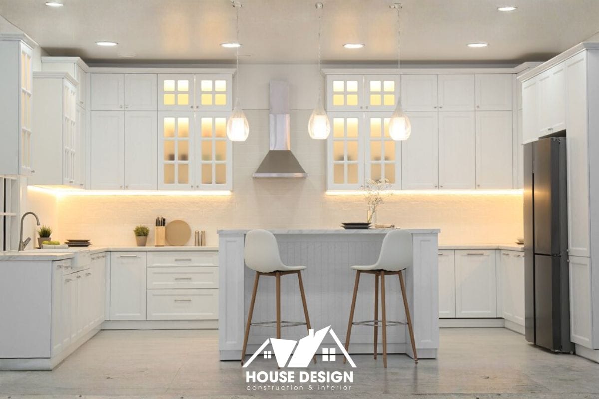 đèn LED âm tủ chiếu sáng bề mặt bếp phong cách House Design