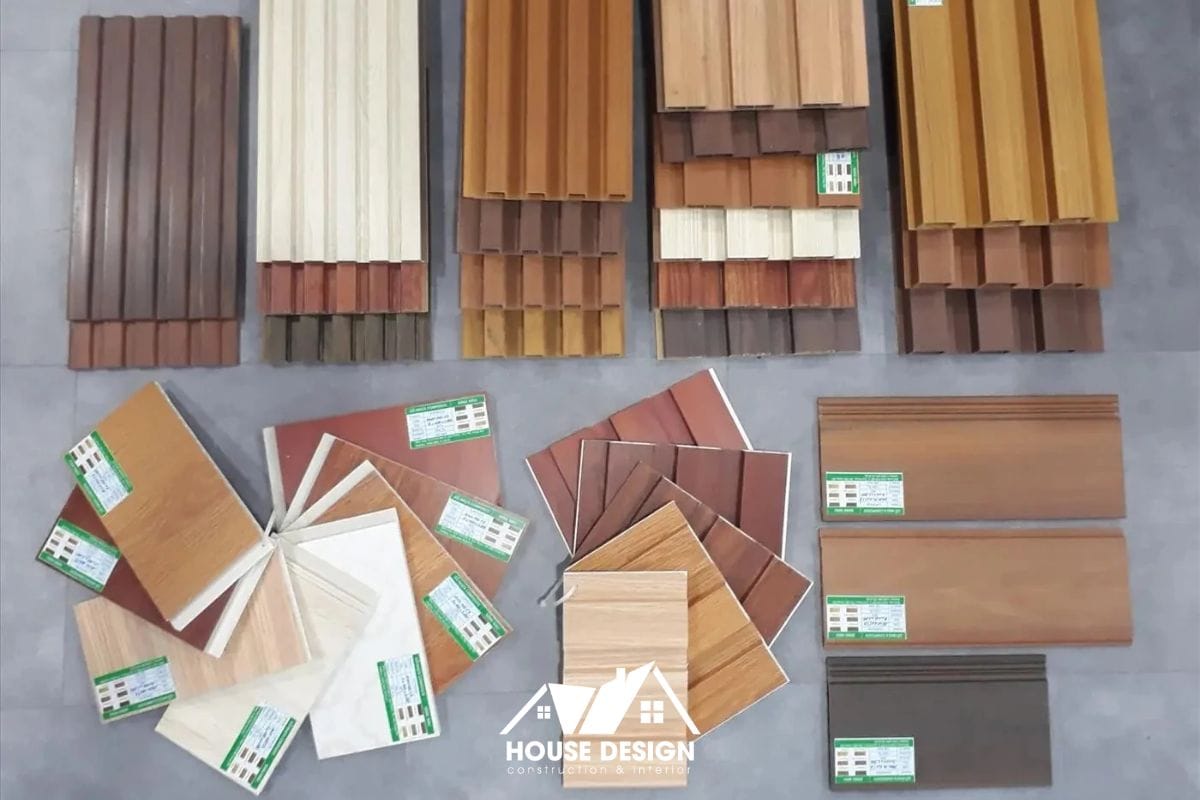 Bảng mẫu vật liệu nội thất gỗ đá kim loại kính