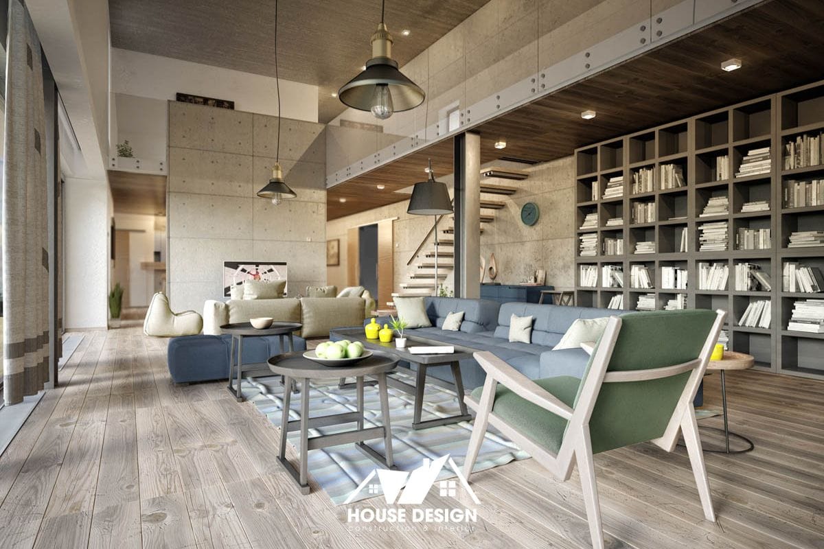 nội thất phong cách Industrial Scandi