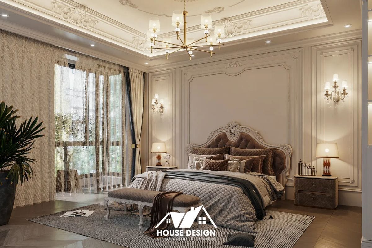 phòng ngủ phong cách nội thất tân cổ điển sang trọng