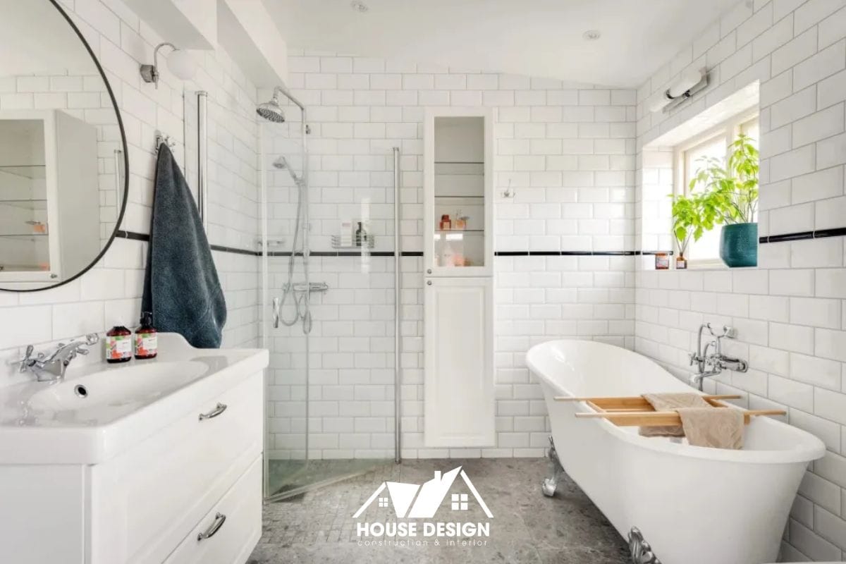 phòng tắm phong cách Scandinavian sáng và tinh giản