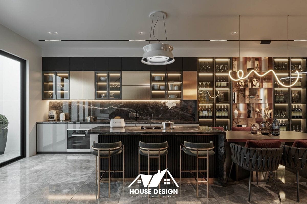 phòng ăn nội thất chung cư phong cách luxury