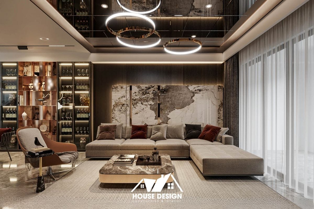 phòng khách nội thất phong cách luxury