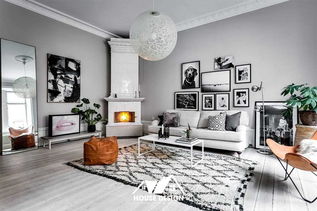 Mẫu trang trí phòng khách nhỏ 15m2 đẹp đơn giản theo phong cách Scandinavian, ngập tràn ánh sáng tự nhiên.