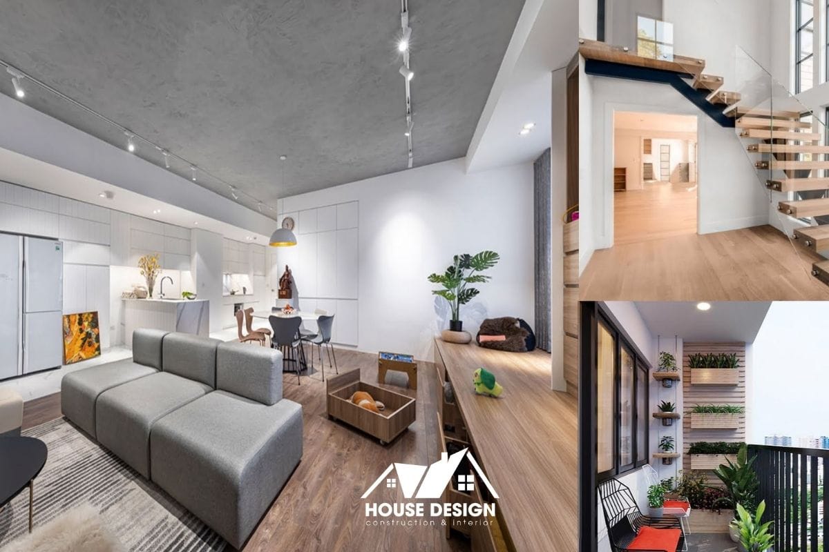 Không gian phòng khách của một ngôi nhà cũ sau khi được cải tạo bởi House Design, trở nên sáng sủa, hiện đại và ấm cúng.