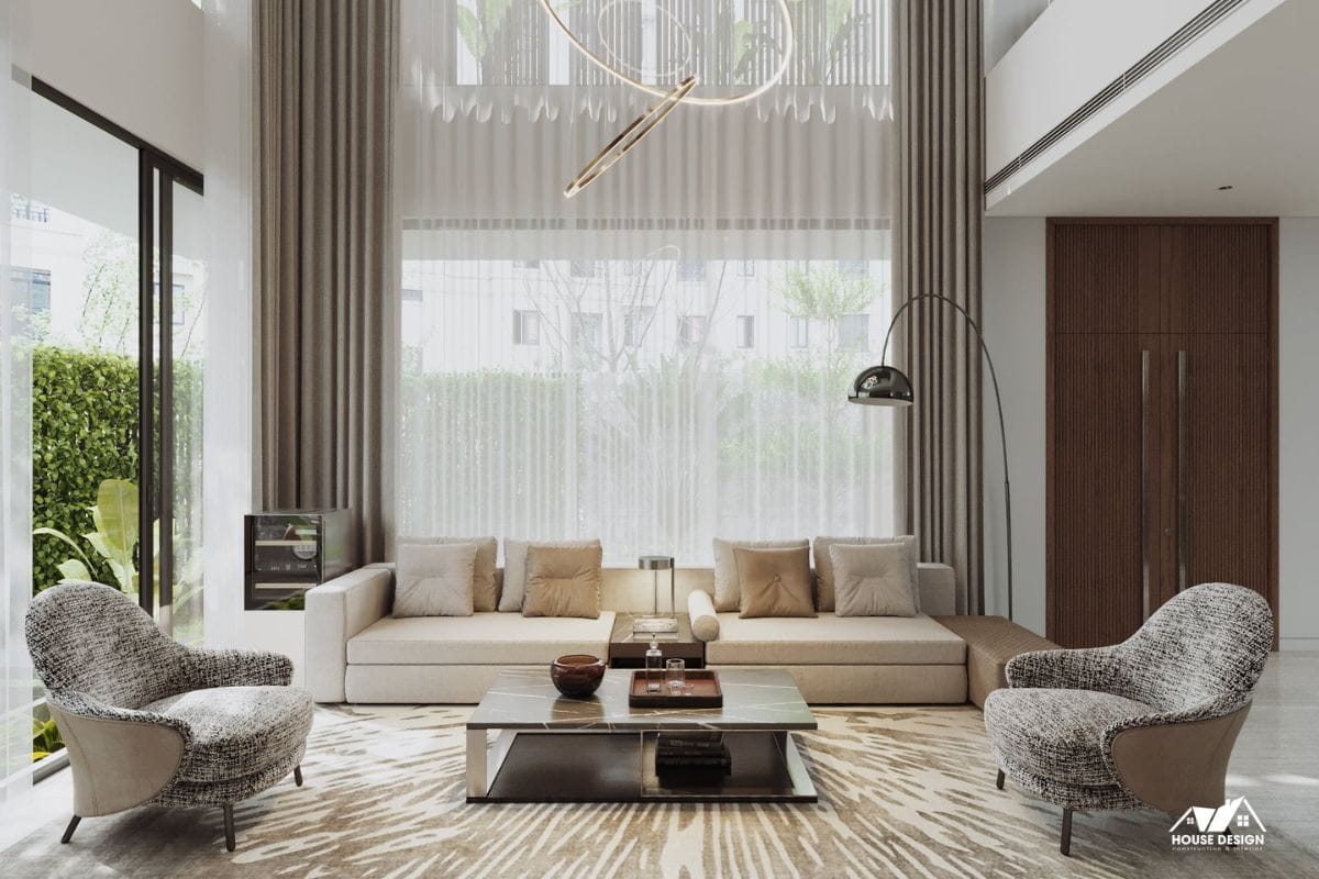 không gian phòng khách hiện đại sau khi cải tạo hoàn thiện bởi House Design tại Hà Nội