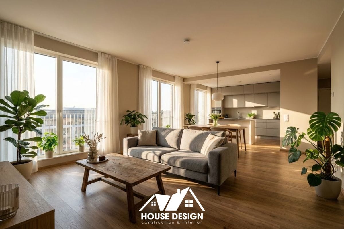 tổng quan không gian nội thất căn hộ 90m2 3 phòng ngủ tiện nghi và hiện đại