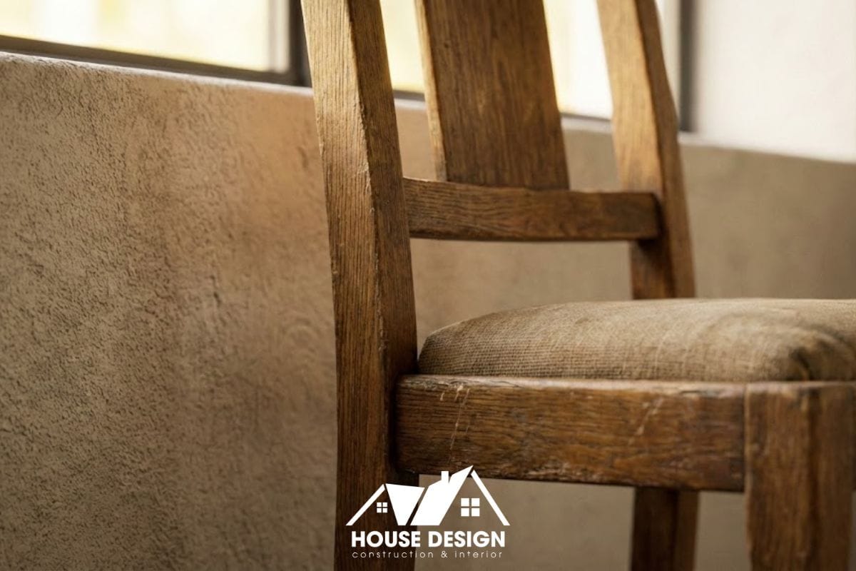 chi tiết ghế gỗ và sofa cũ được làm mới lại một cách tinh tế”