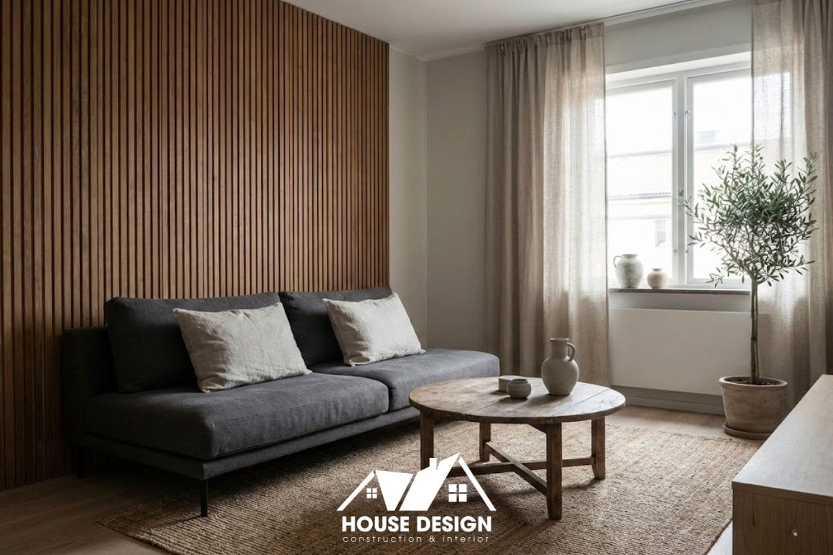 thiết kế nội thất căn hộ 50m2 phong cách Japandi trầm ấm tinh tế