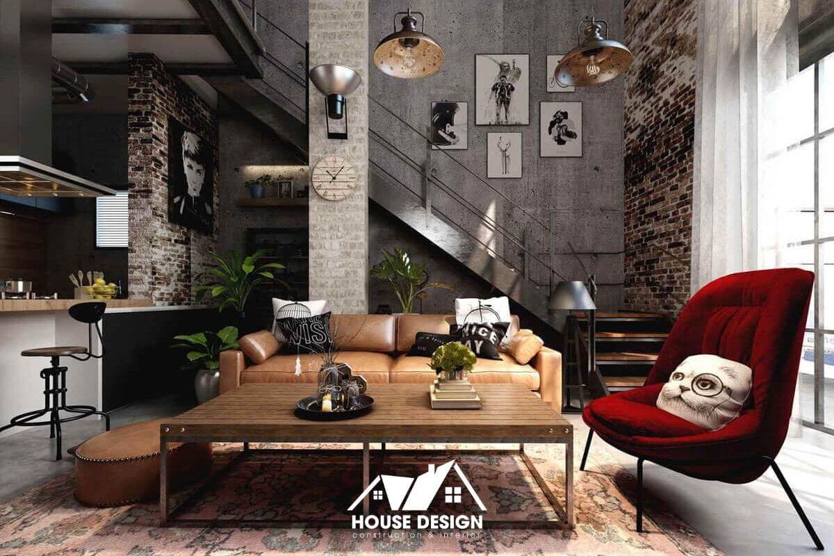 Phòng khách phong cách nội thất Vintage sang trọng và ấm áp