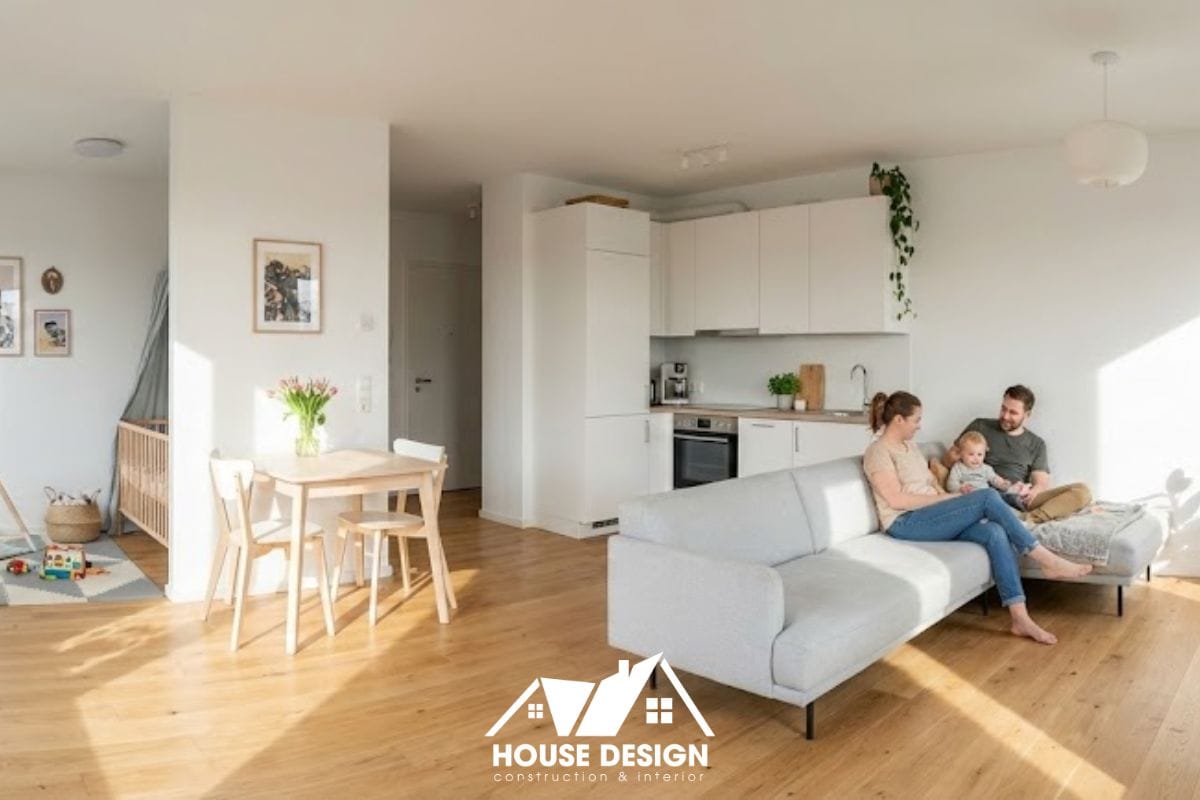 tổng quan mẫu thiết kế căn hộ 30m2 đẹp hiện đại với không gian mở thoáng đãng