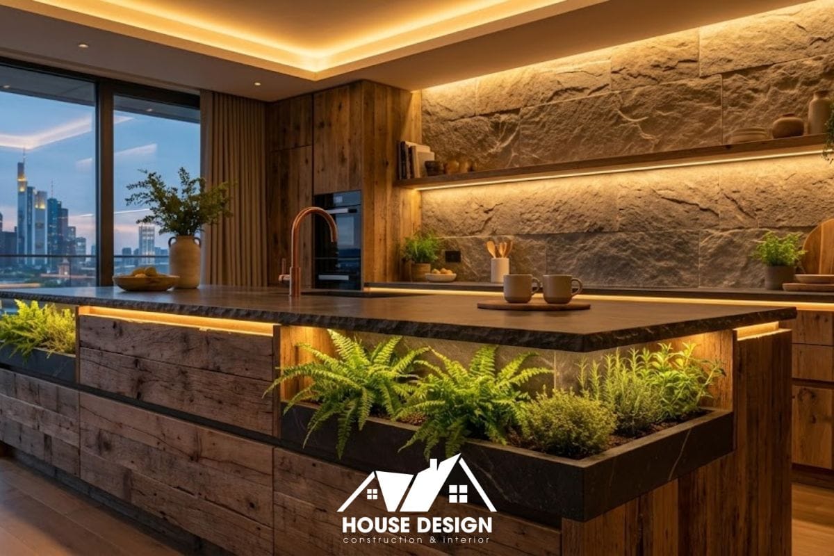 thiết kế ánh sáng nhân tạo ấm áp cho căn hộ eco-luxury