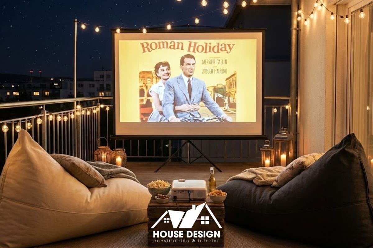 Thiết kế ban công chung cư thành rạp phim ngoài trời.