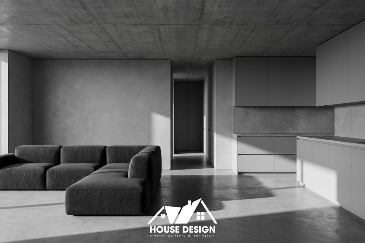 thiết kế nội thất chung cư tối giản tông màu xám hiện đại