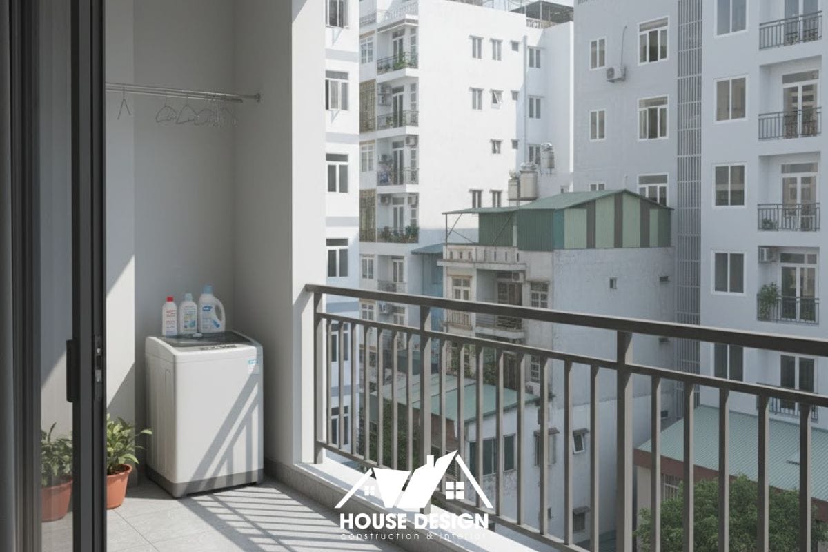 ban công lô gia chung cư để thoáng khí đảm bảo tiêu chuẩn phòng cháy chữa cháy