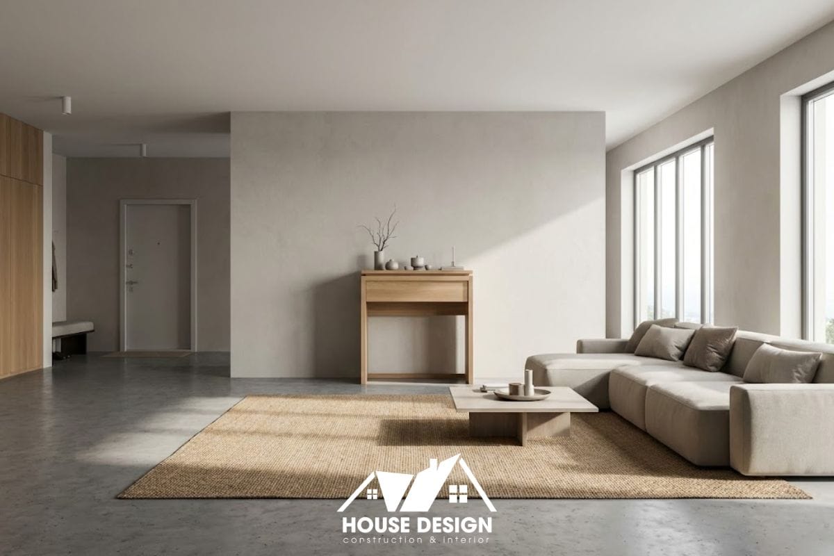 Bố trí bàn thờ tại vị trí tường vững trong phòng khách chung cư, tránh lối đi lại và gió lùa để đảm bảo tụ khí.