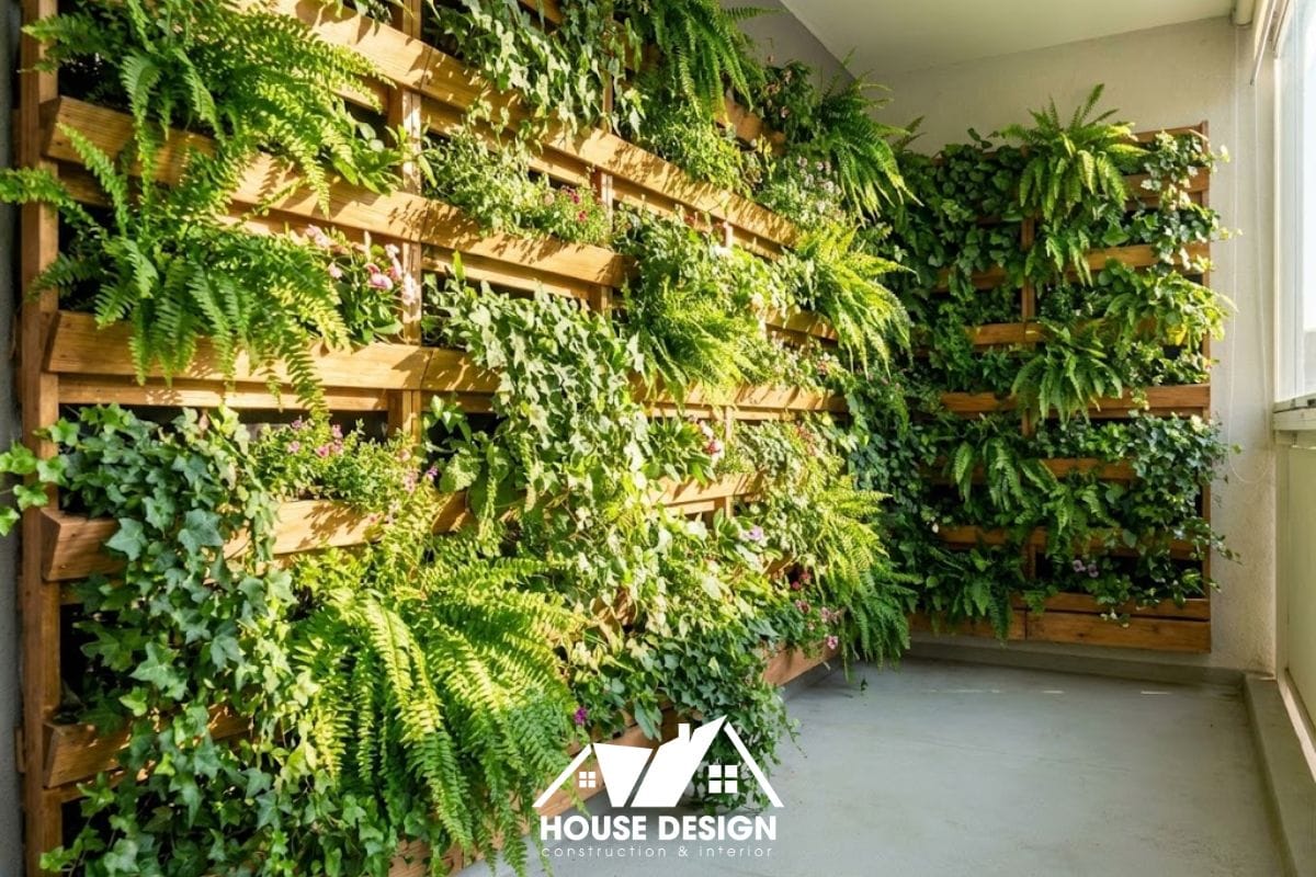 Thiết kế vườn đứng logia chung cư tiết kiệm diện tích.