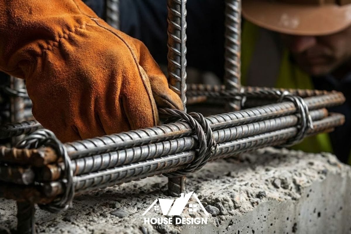 Cận cảnh quy trình gia cố thép cột và dầm bê tông cốt thép để tăng khả năng chịu lực khi sửa nhà nâng tầng.