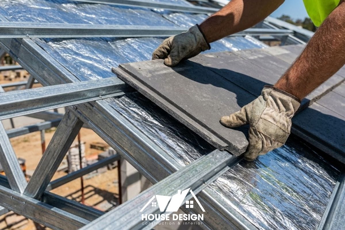 Cấu tạo hệ mái ngói mới với lớp cách nhiệt và màng chống thấm giúp nhà cấp 4 mát mẻ và bền bỉ.