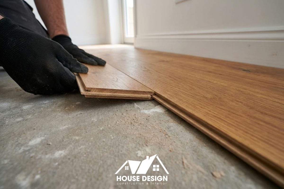 Quy trình thi công nâng nền và lát sàn gỗ công nghiệp chịu nước cho nhà cấp 4, giúp nhà cao ráo và sang trọng hơn.